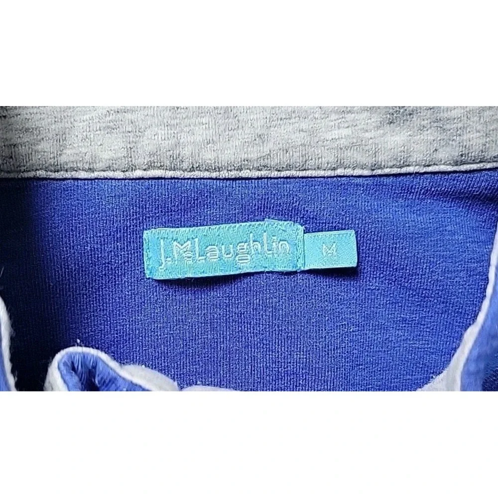 J McLaughlin 1/4 Zip Pullover Mens‎ MEDIUM Blue Cotton Stretch Golf Preppy